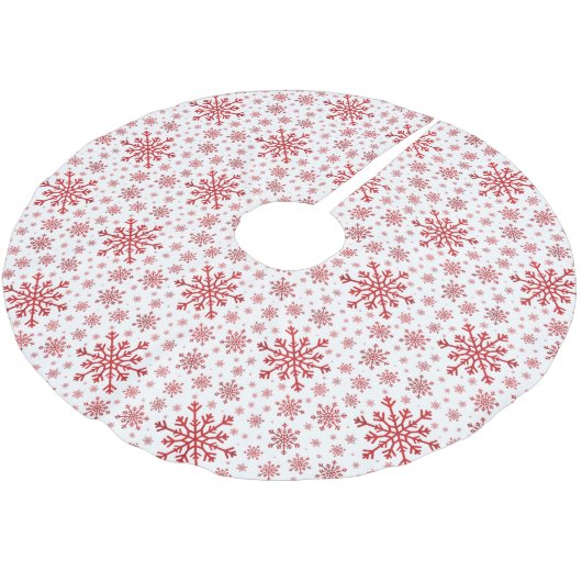 Hübsche Weihnachtsschneeflocken im Winterweiß Polyester Weihnachtsbaumdecke (Schrägansicht)