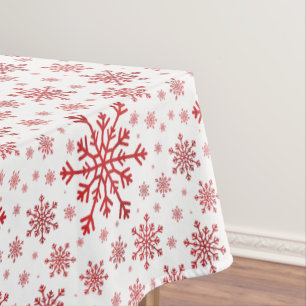 Hübsche Weihnachtsschneeflocken im Winterweiß Tischdecke