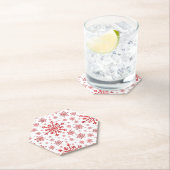 Hübsche Weihnachtsschneeflocken im Winterweiß Untersetzer (Vor Ort)