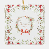 Hübsche Weihnachtstypografie Keramikornament (Vorderseite)