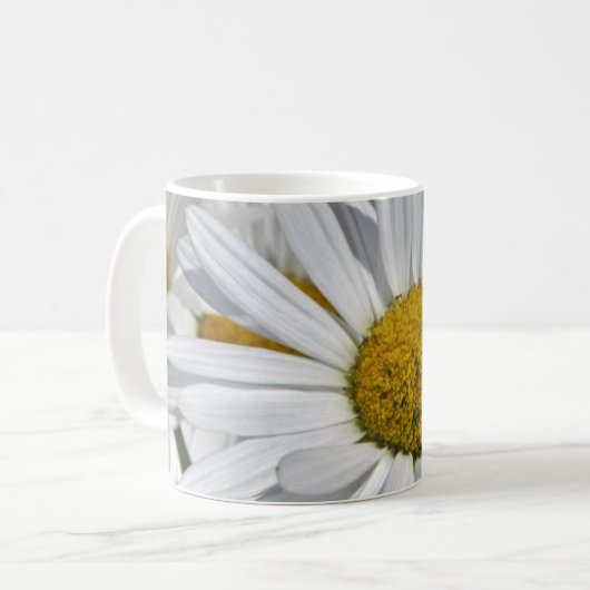 Hübsche Weißblüten Kaffeetasse (Vorderseite Links)