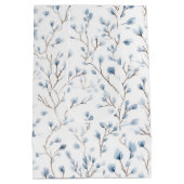 Hübsche weiße blaue Blumen-Brautparty Mittlere Geschenktüte (Rückseite)