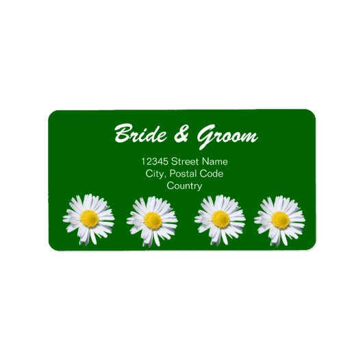 hübsche weiße Blume Adressetikett (Vorne)