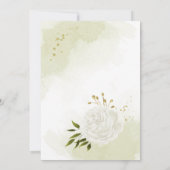 hübsche weiße Blume grün geometrische Hochzeit Einladung (Rückseite)