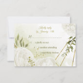 hübsche weiße Blume grüne Blätter botanisch RSVP Karte (Vorderseite)