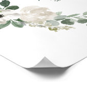 Hübsche weiße Blume und Grünpflanzen Geburtsstunde Poster (Ecke)