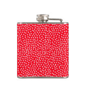 Hübsche, weiße Blume und Polka Dot Design Flachmann (Rückseite)