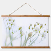 Hübsche weiße Blume Wandteppich Mit Holzrahmen (Vorne)