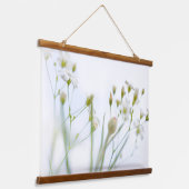 Hübsche weiße Blume Wandteppich Mit Holzrahmen (Gewinkelt)