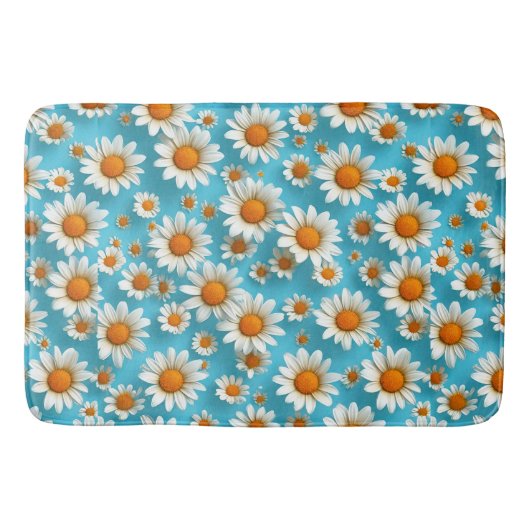 Hübsche weiße Blumen Badematte (Vorderseite)