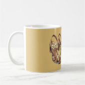 Hübsche Weiße Blumen Braune Sandalen Kaffeetasse (Links)