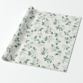 Hübsche Weiße Blumen Brautparty Geschenkpapier (Ungerollt)