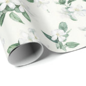 Hübsche Weiße Blumen Brautparty Geschenkpapier (Rolleneckpunkt)