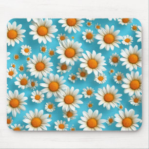 Hübsche weiße Blumen Mousepad