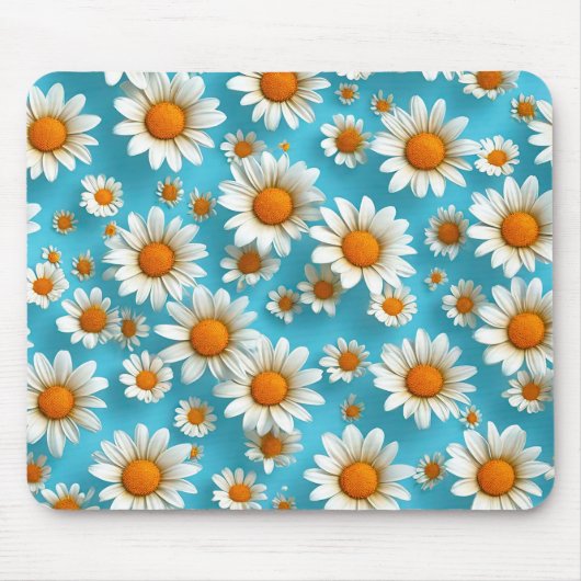 Hübsche weiße Blumen Mousepad (Vorne)
