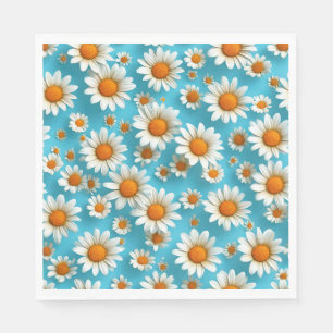 Hübsche weiße Blumen Serviette