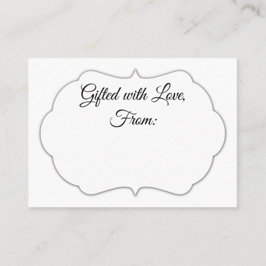 Hübsche, weiße Brautparty-Geschenkkarte Begleitkarte (Rückseite)