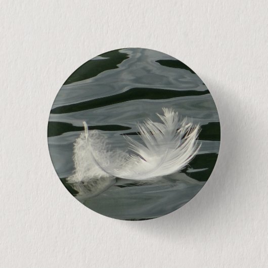 Hübsche weiße Feder Button (Vorderseite)