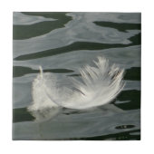 Hübsche weiße Feder Fliese (Vorderseite)