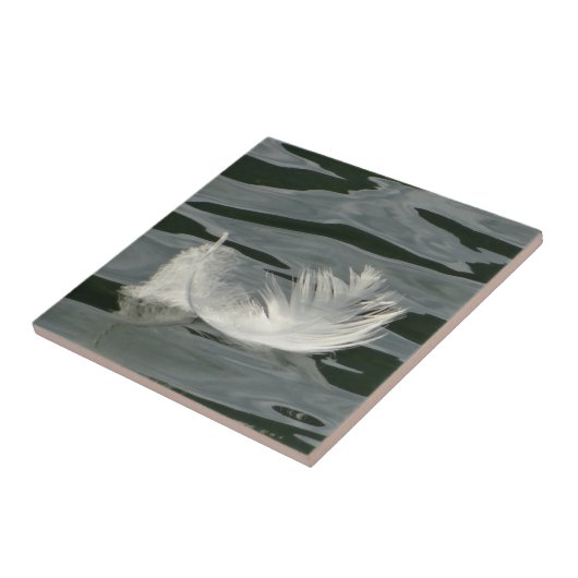 Hübsche weiße Feder Fliese (Seite)