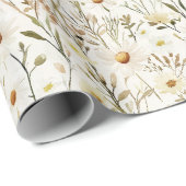 Hübsche weiße Gänseblümchen Geburtstag Geschenkpapier (Rolleneckpunkt)