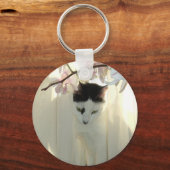 Hübsche weiße Katze Schlüsselanhänger (Vorderseite)