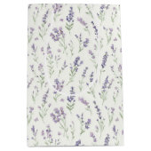 Hübsche weiße Lavendelblüten Brautdusche   Mittlere Geschenktüte (Vorderseite)