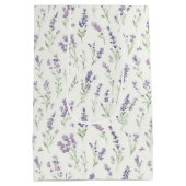 Hübsche weiße Lavendelblüten Brautdusche   Mittlere Geschenktüte (Rückseite)