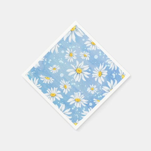 Hübsche weiße Milchsorten auf Blue Serviette (Ecke)