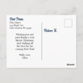 Hübsche Weiße Pferdefarm Personalisiert Weihnachte Postkarte (Rückseite)