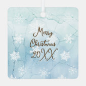 Hübsche Weiße Pferdezucht Weihnachten Personalisie Ornament Aus Metall (Rückseite)