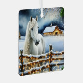 Hübsche Weiße Pferdezucht Weihnachten Personalisie Ornament Aus Metall (Vorderseite Rechts)