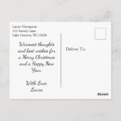 Hübsche Weiße Pferdezucht Weihnachten Personalisie Postkarte (Rückseite)