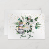 Hübsche Weiße Poinsettia Weihnachten Dankeskarte (Vorne/Hinten)