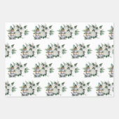 Hübsche Weiße Poinsettia Weihnachten Geschenkpapier Set (Vorderseite 2)