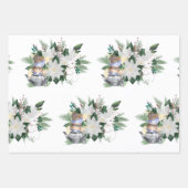 Hübsche Weiße Poinsettia Weihnachten Geschenkpapier Set (Vorderseite)