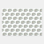 Hübsche Weiße Poinsettia Weihnachten Geschenkpapier Set (Vorderseite 3)