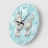 Hübsche weiße Pudel-Wand-Uhr Große Wanduhr (Winkel)