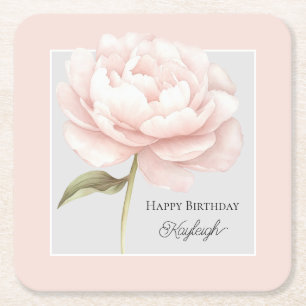 Hübsche Weiße Rosa Rosenblüten Geburtstag Rechteckiger Pappuntersetzer