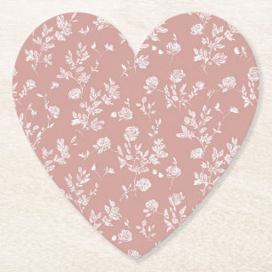 Hübsche Weiße Rosa Rosenblüten Hochzeitsdusche Untersetzer