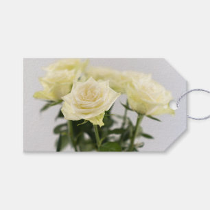Hübsche weiße Rosenblüten Foto Danke Hochzeit Geschenkanhänger