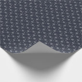 Hübsche weiße Schneeflocken Dunkelblauer Weihnacht Geschenkpapier (Ecke)