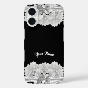 Hübsche weiße Spitze iPhone 16 Hülle