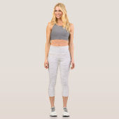 Hübsche weiße Spitzen zart Capri Leggings (Vorderseite)