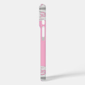 Hübsche weiße Spitzenmonogramm Case-Mate iPhone Hülle (Rückseite / Links)