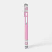 Hübsche weiße Spitzenmonogramm iPhone 16 Hülle (Linke Seite)