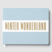 Hübsche weiße Streifen mit weichem Schiefer WINTER Gästebuch (Vorderseite)