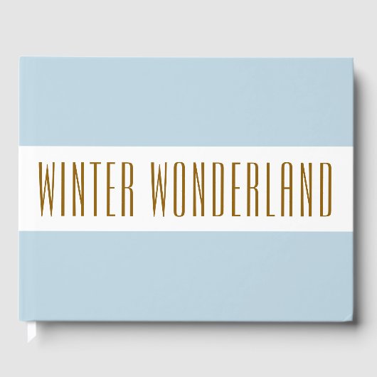 Hübsche weiße Streifen mit weichem Schiefer WINTER Gästebuch (Vorderseite)