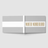 Hübsche weiße Streifen WINTER WONDERLAND Gästebuch (Voll)