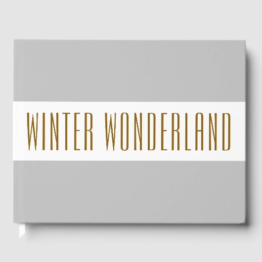 Hübsche weiße Streifen WINTER WONDERLAND Gästebuch (Vorderseite)